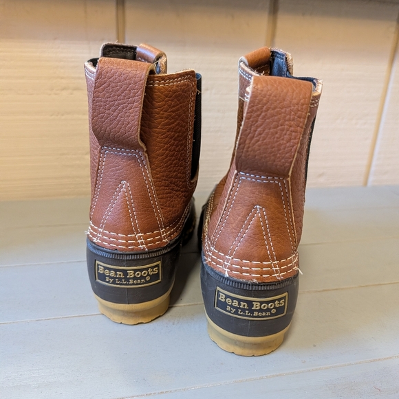 L.L Bean Chelsea Pull-on Duck Boots Leather Waterproof Hunting Outdoor - Picture 6 of 16